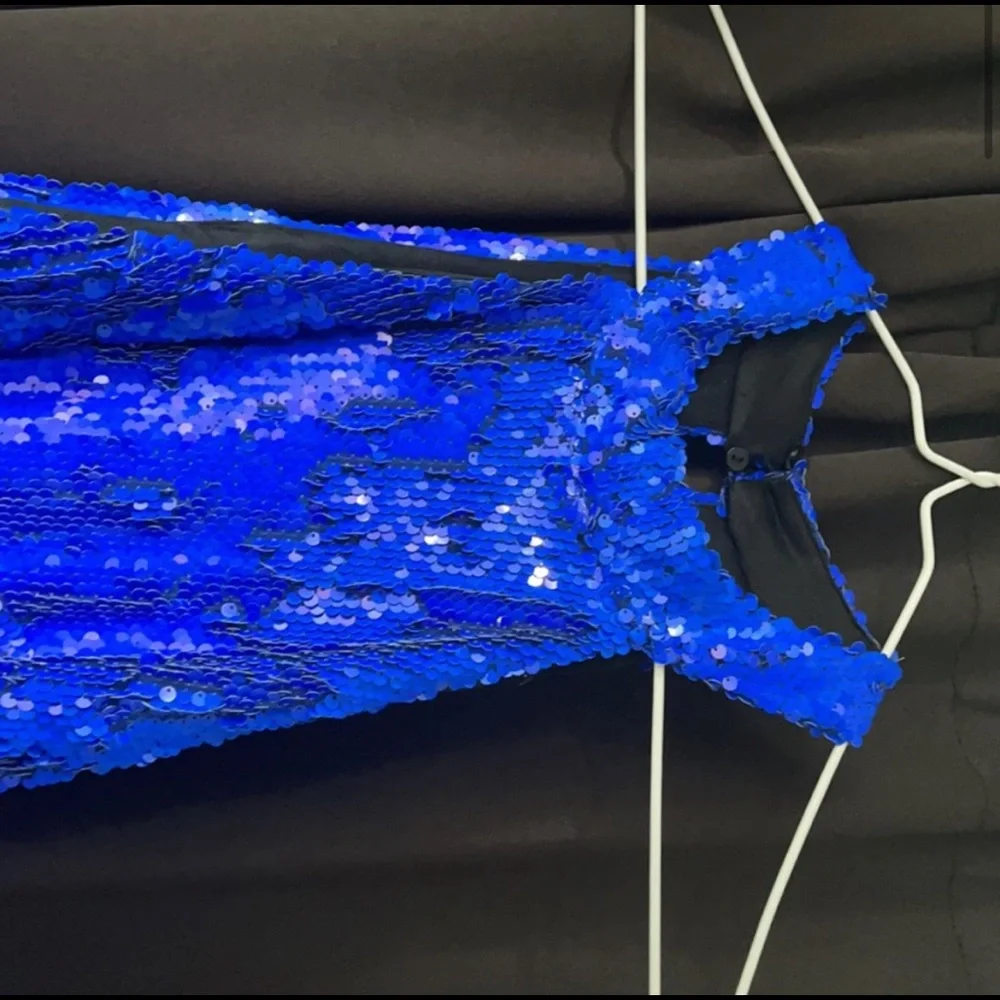 ZARA BLUE SEQUIN DRESS - Picture 16 of 17